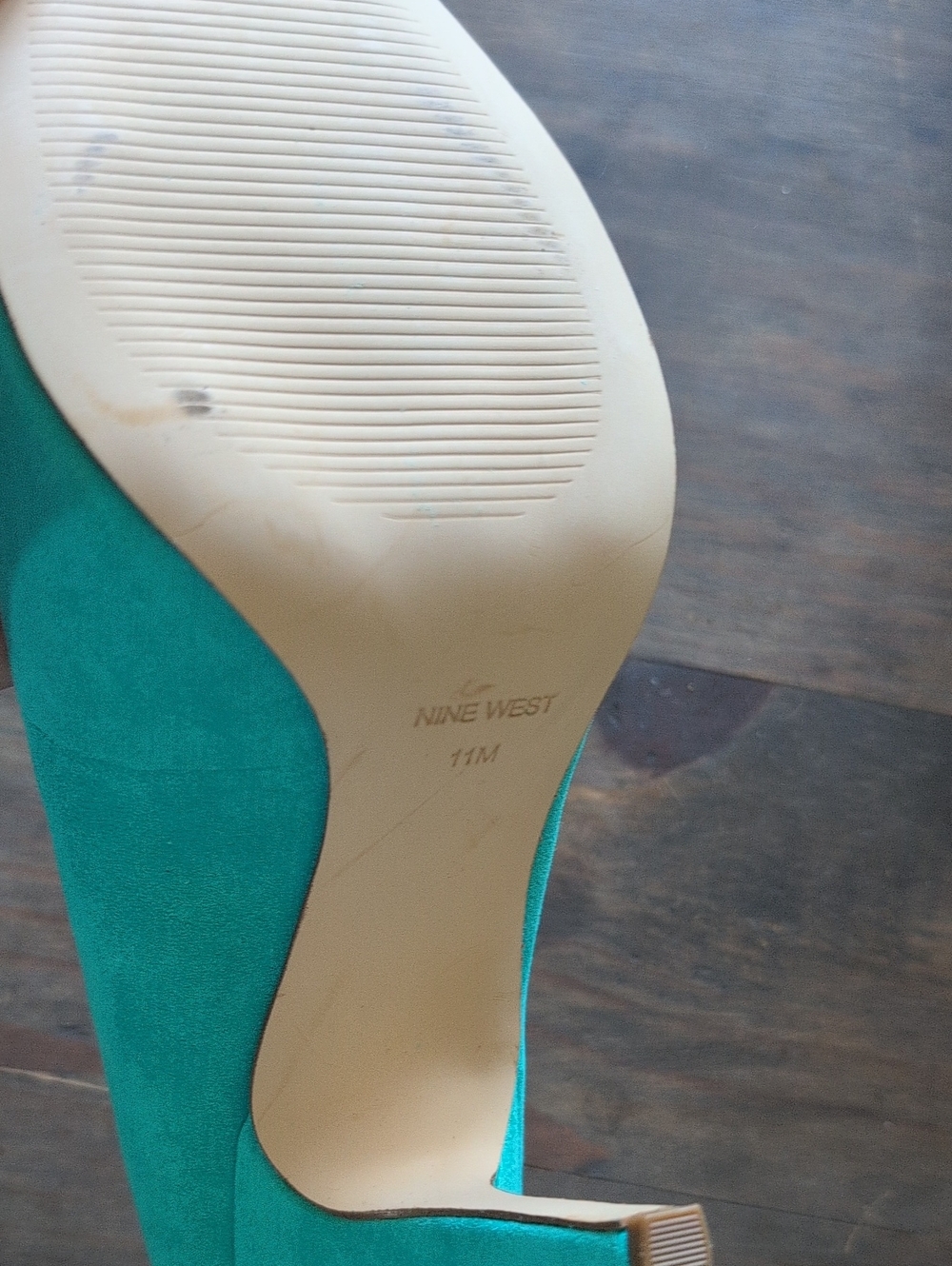 Nine West Aqua Teal Suede Pumps, Size 11 - Picture 6 of 8